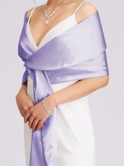 Châles argentés en satin pour mariage
