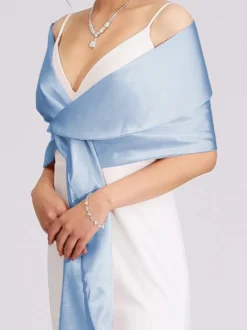 Châles argentés en satin pour mariage