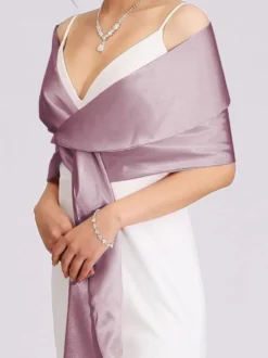 Châles argentés en satin pour mariage