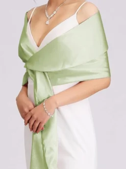 Châles argentés en satin pour mariage