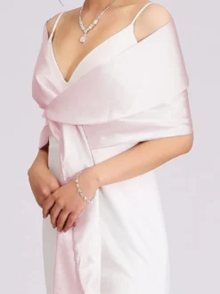 Châles argentés en satin pour mariage