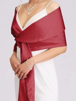 Châles argentés en satin pour mariage