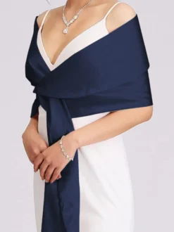 Châles argentés en satin pour mariage