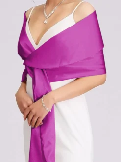 Châles argentés en satin pour mariage
