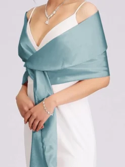 Châles argentés en satin pour mariage