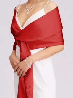 Châles argentés en satin pour mariage