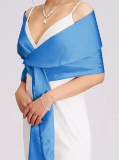 Châles argentés en satin pour mariage