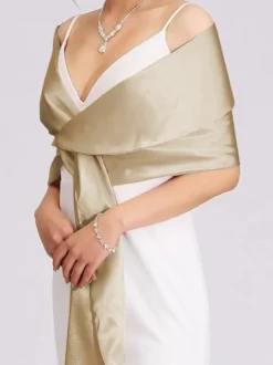 Châles argentés en satin pour mariage