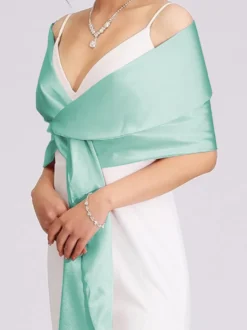 Châles argentés en satin pour mariage
