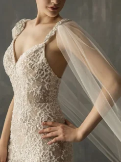 Châles blancs en tulle pour mariage