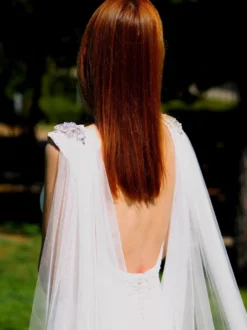 Châles blancs en tulle pour mariage