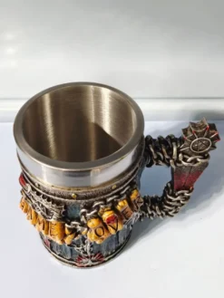 Chope à bière gothique en acier inoxydable avec tête de mort pour Halloween