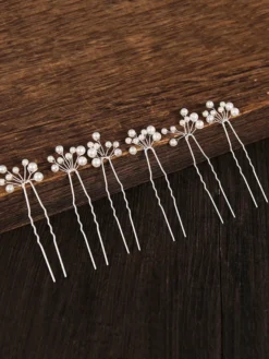 Coiffes de mariage Accessoires de cheveux de mariée en métal blanc