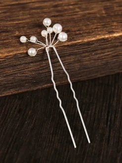 Coiffes de mariage Accessoires de cheveux de mariée en métal blanc