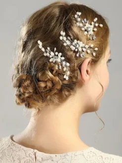 Coiffes Mariage Épingle À Cheveux Perle Strass Accessoires De Cheveux De Mariée