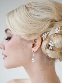 Coiffures de mariage Coiffures de mariage Métal perle Accessoires de cheveux de mariée