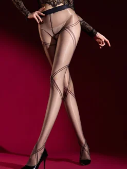 Collants transparents brillants lingerie sans entrejambe