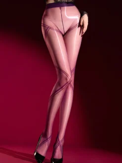 Collants transparents brillants lingerie sans entrejambe