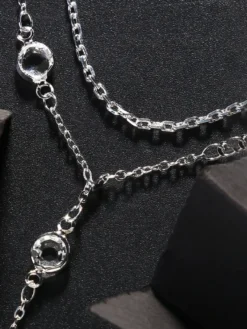 Collier de déclaration de mariage en argent avec strass bohème pour fille