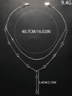 Collier de déclaration de mariage en argent avec strass bohème pour fille