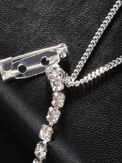 Collier de déclaration de mariage en argent avec strass bohème pour fille
