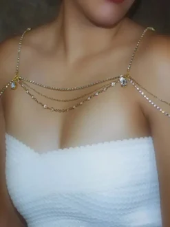 Collier de déclaration de mariage or chaîne d'épaule en métal chic pour femme