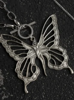 Collier Gothic Lolita Accessoire Papillon Noir Métal Divers