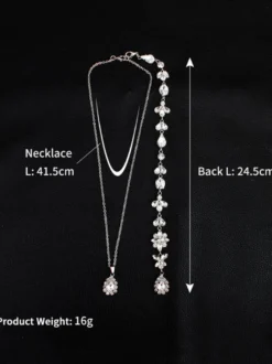 Collier pour mariée rhinestone argenté élégant