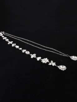 Collier pour mariée rhinestone argenté élégant