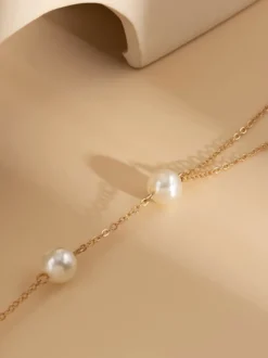 Colliers Or Métallisé Métal Perles Bijoux Femme