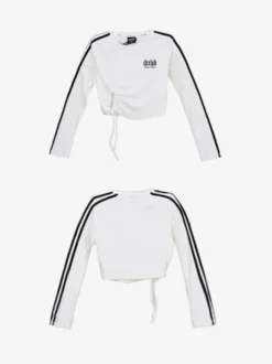 Combinaison de danse de rue pour femme tenue de jazz tendance blanche contrastée avec laçage pantalon hip-hop slim