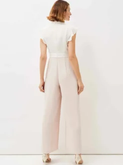 Combinaison de mariage tenue de mère de mariée col rond sans manche zip sur dos