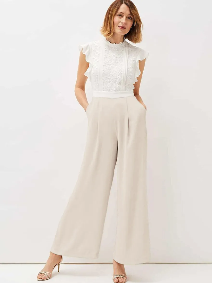 Combinaison de mariage tenue de mère de mariée col rond sans manche zip sur dos
