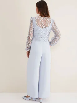 Combinaison de mariage tenue de mère de mariée 2 pièces combinaison en satin boléro en dentelle