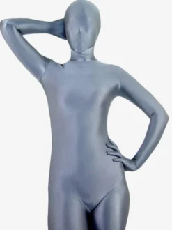 Combinaison de Zentai unisexe Spandex Lycra gris profond Déguisements Halloween