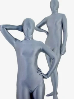 Combinaison de Zentai unisexe Spandex Lycra gris profond Déguisements Halloween