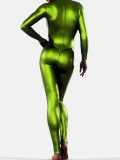 Combinaison en latex vert métallisé pour Halloween