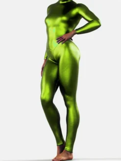 Combinaison en latex vert métallisé pour Halloween