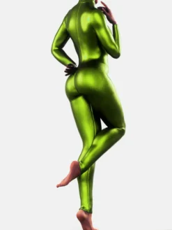 Combinaison en latex vert métallisé pour Halloween