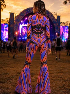 Combinaison intégrale imprimée colorée Zentai pour Halloween déguisement de cosplay combinaison moulante Zentai pour Mardi Gras