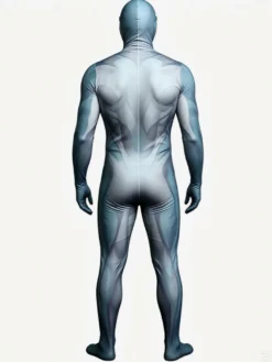 Combinaison intégrale Zentai fluo imprimée en 3D avec effet UV pour Halloween.