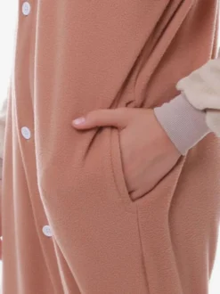 Combinaison Kigurumi Pyjamas Noël Adulte Café Marron Polyester Déguisement Enfant Costumes