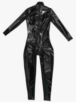 Combinaison moulante en PVC 3D pour femme combinaison moulante en latex élastique sexy moulante en similicuir brillante avec bandage