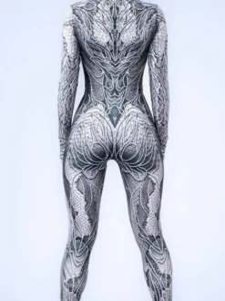 Combinaison néon déguisement impression numérique 3D combinaison phosphorescente UV style Zentai costume de cosplay d'Halloween en polyester.