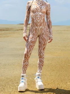 Combinaison néon déguisement impression numérique 3D combinaison phosphorescente UV style Zentai costume de cosplay d'Halloween en polyester.