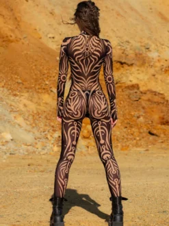 Combinaison néon déguisement impression numérique 3D combinaison phosphorescente UV style Zentai costume de cosplay d'Halloween en polyester.