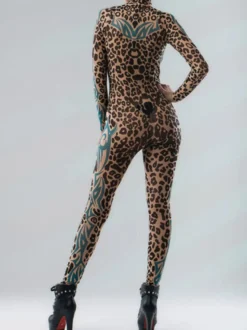 Combinaison néon déguisement impression numérique 3D combinaison phosphorescente UV style Zentai costume de cosplay d'Halloween en polyester.