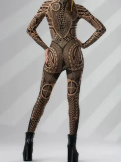 Combinaison néon déguisement impression numérique 3D combinaison phosphorescente UV style Zentai costume de cosplay d'Halloween en polyester.