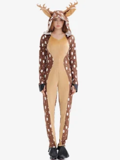 Combinaison Pyjamas Kigurumi Noël À Capuche En Polyester Déguisement Noël