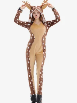 Combinaison Pyjamas Kigurumi Noël À Capuche En Polyester Déguisement Noël
